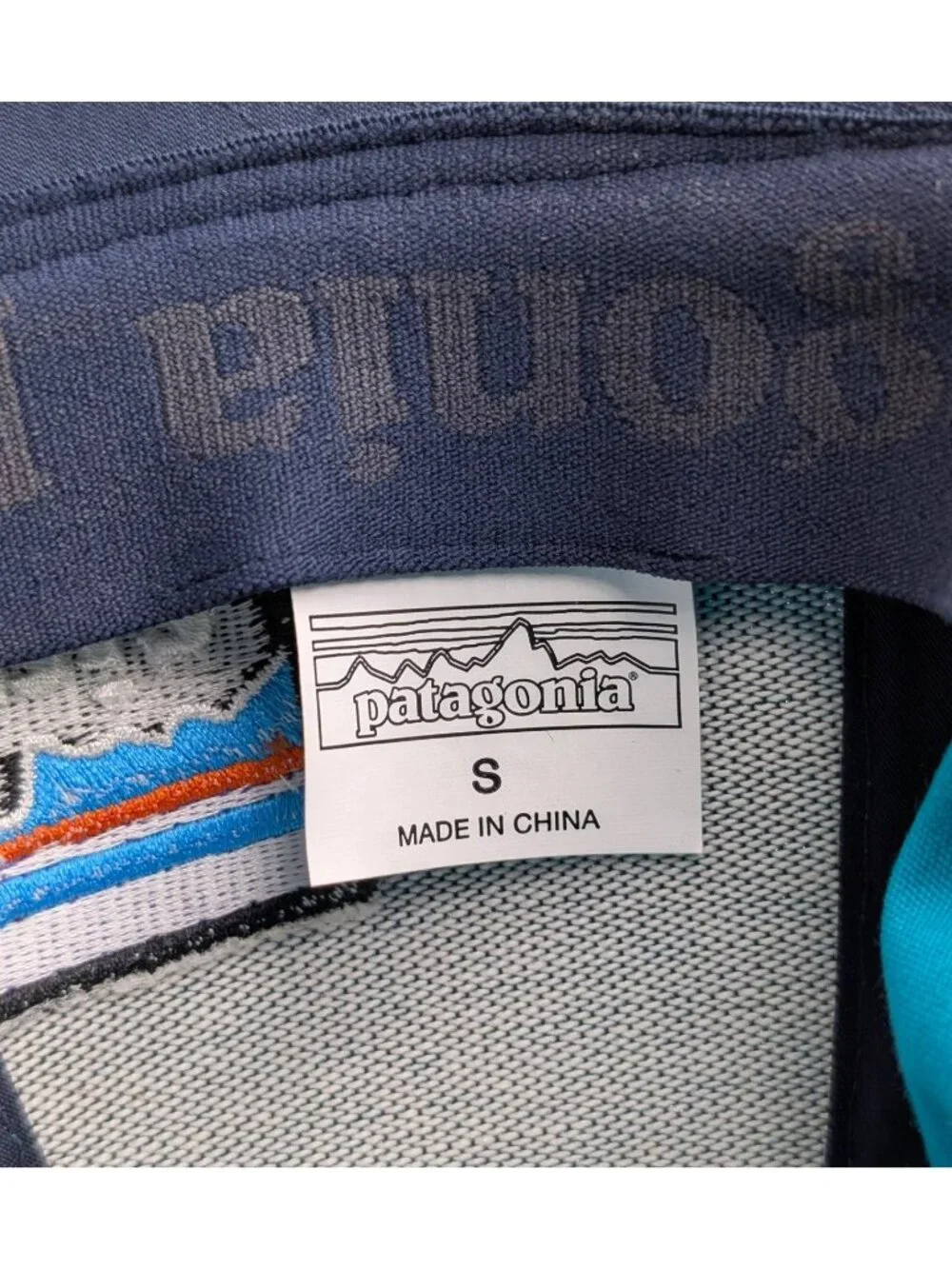 Patagonia Hat Size Small P-6 Logo Baseball Cap Hiking Outdoors Mountain Sky